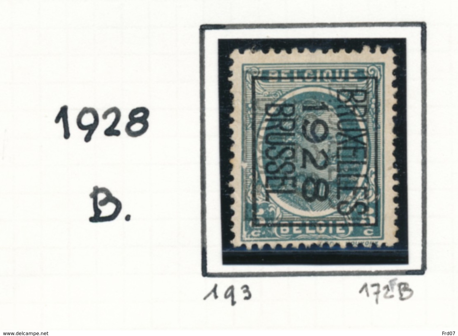 Préo - Typo Bruxelles 1928 Brussel - Impression Double  (*) - Typografisch 1922-31 (Houyoux)