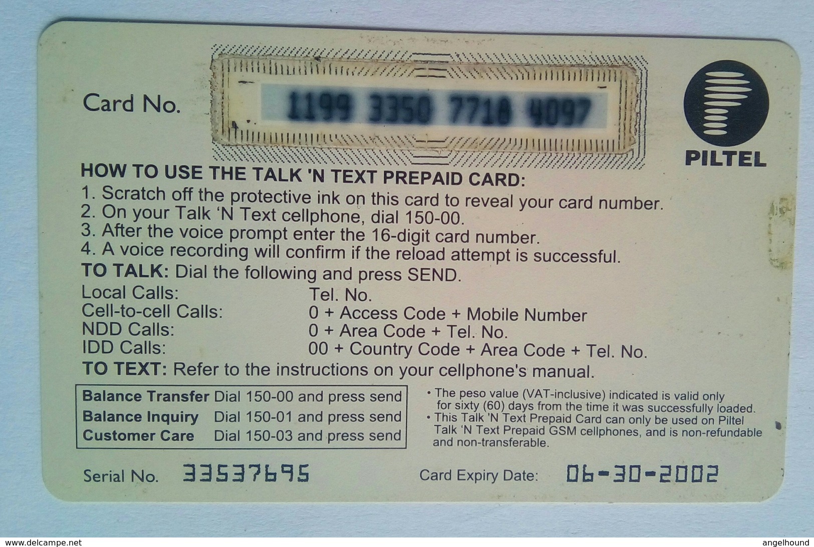 Mobiline Phonepal 100 Pesos (  THIN ) - Philippinen