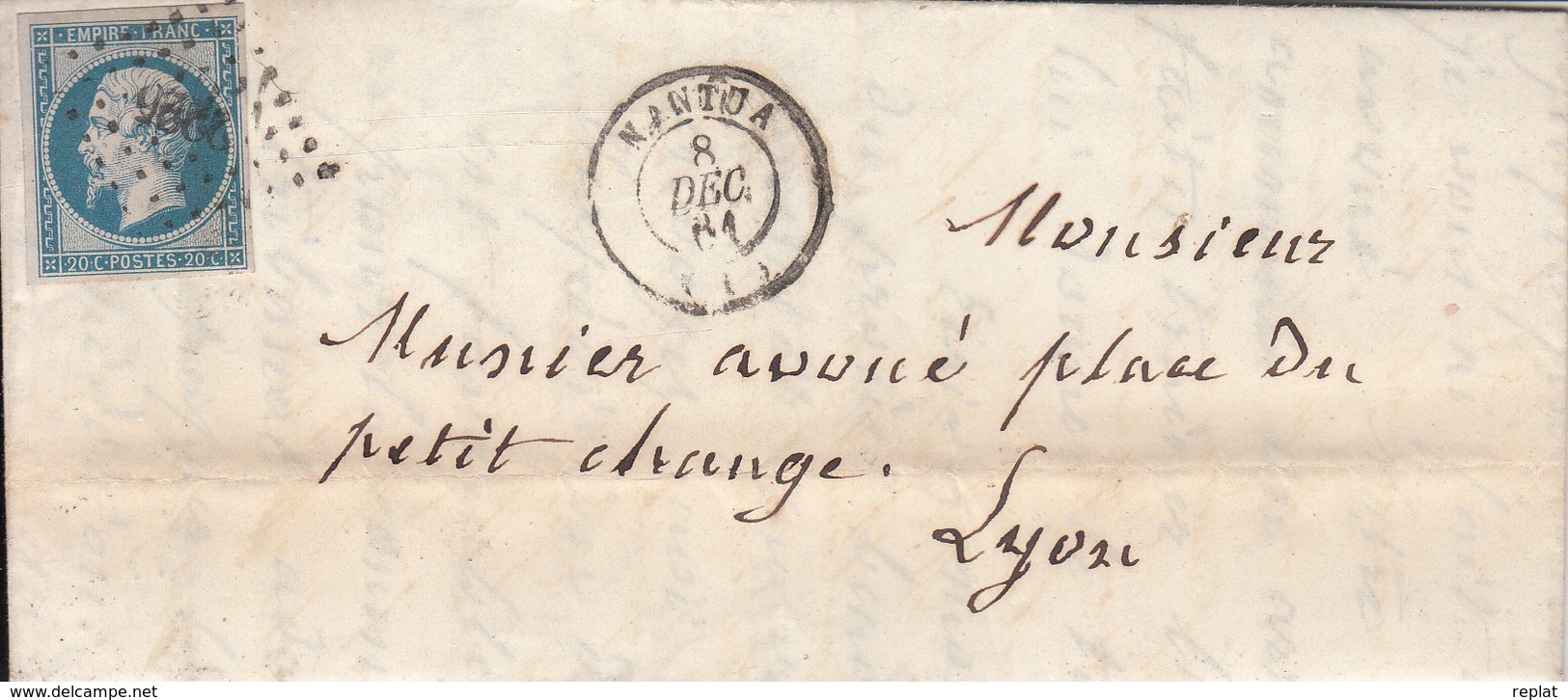 MARQUE POSTALE LAC 01 NANTUA A LYON   PC 2225 S/14   8 DEC 1861 - 1849-1876: Klassik