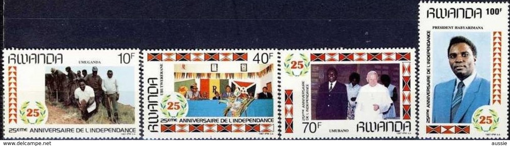 Rwanda Ruanda 1987 OCBn° 1301-1304 *** MNH  Cote 8,50 Euro - Neufs
