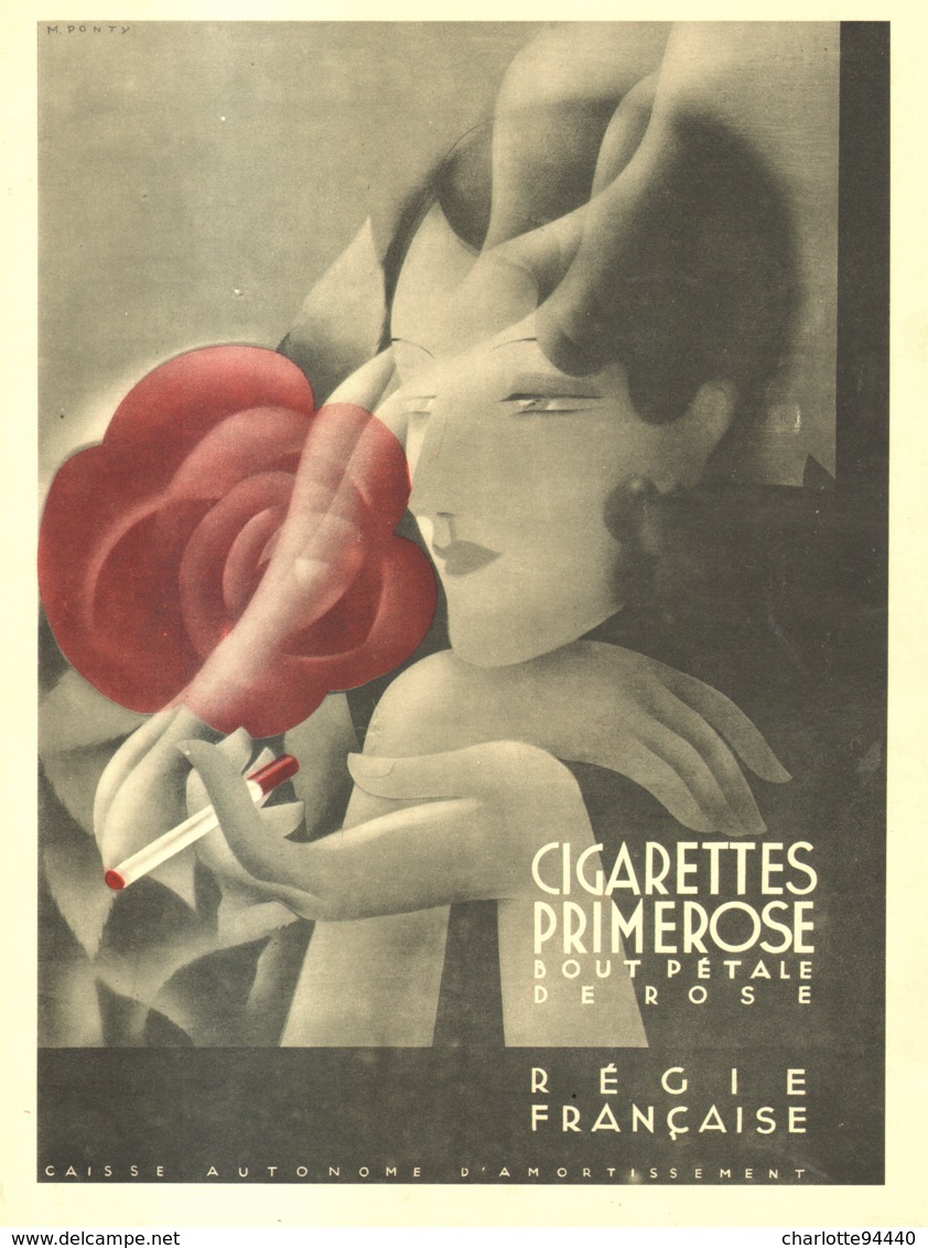 PUB  CIGARETTES " PRIMEROSE  "  1931  ( 1 ) - Autres & Non Classés