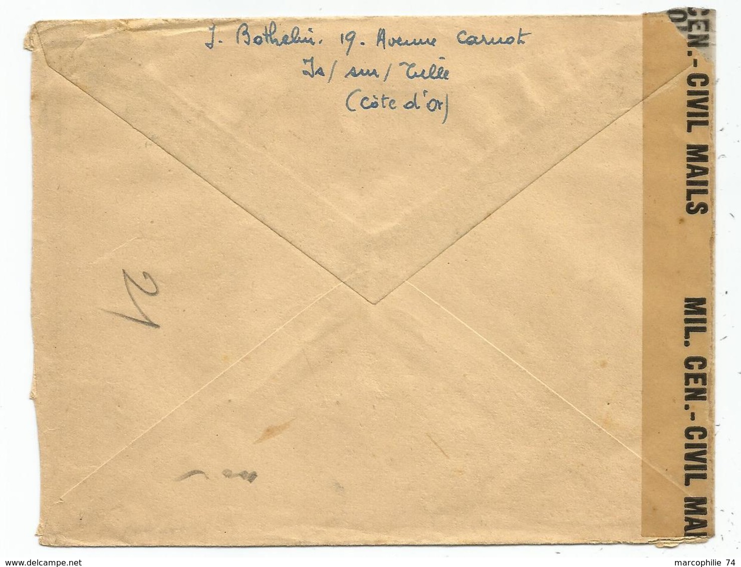 GANDON 20FR N° 728 SEUL LETTRE REC PROVISOIRE BLAISY BAS COTE D'OR 5.2.1947 POUR AUTRICHE + BANDE CEN CIVILS MAILS RARE - 1945-54 Marianne Of Gandon