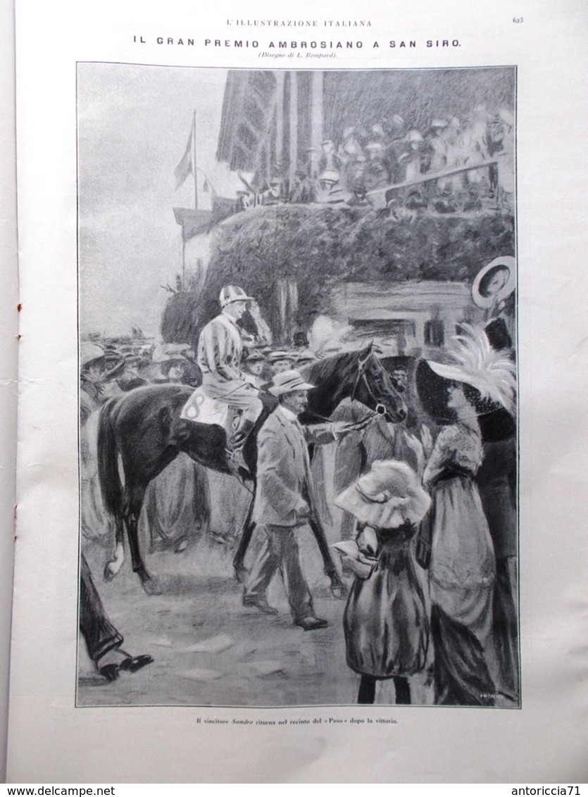 L'illustrazione Italiana 23 Giugno 1912 Rodi Battaglia A Zanzur Lebda Ambrosiano - Altri & Non Classificati