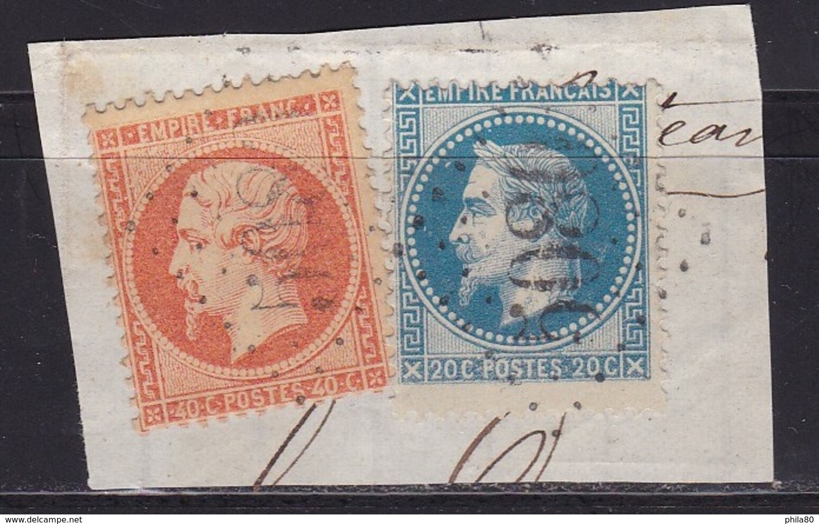 GC 5080 (Alexandrie) Sur Napoleon 40c (n°23) Et 20c (n°29) Sur Fragment - Used Stamps