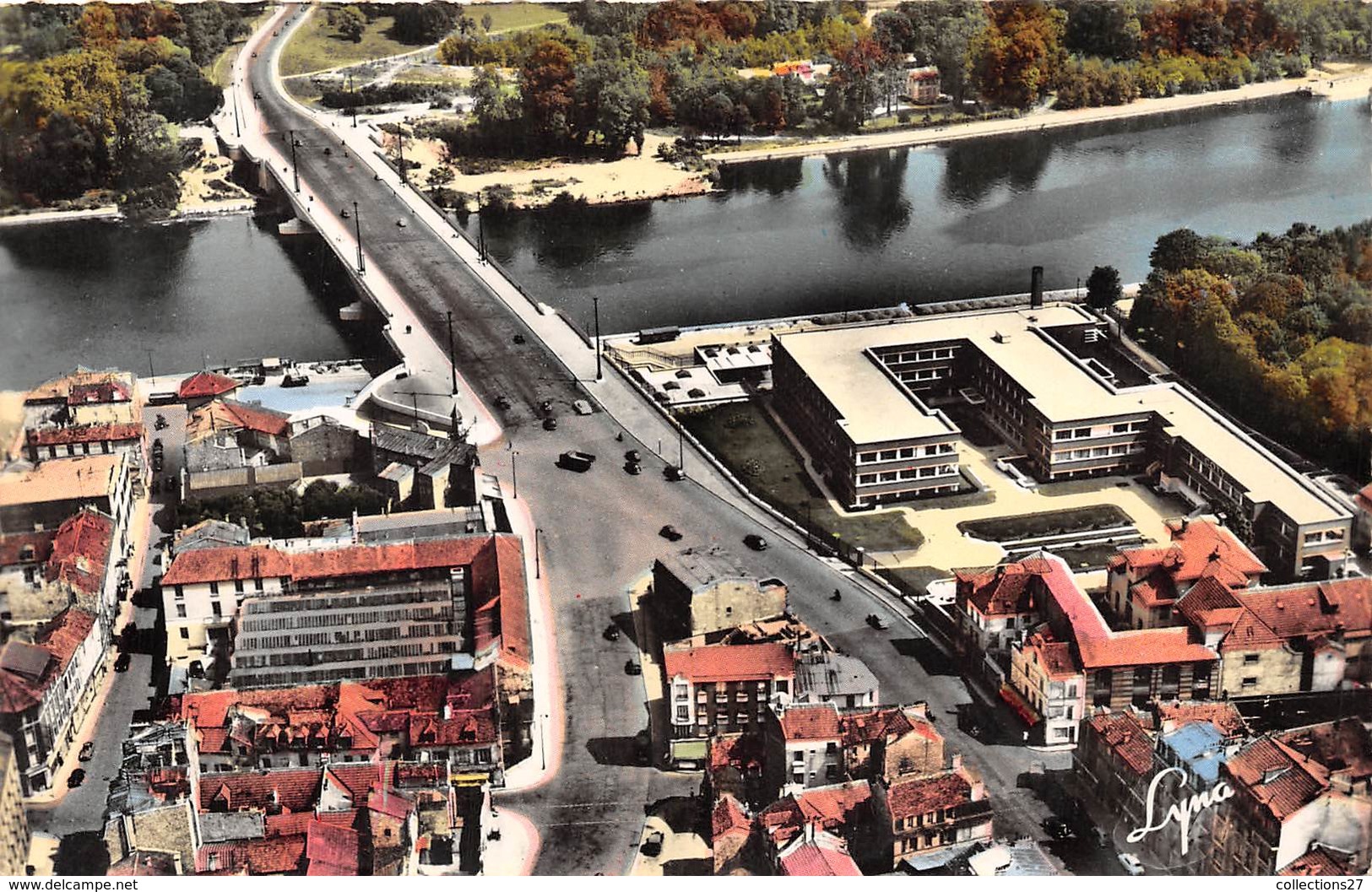 92-SURESNES-VUE DU CIEL , LE PONT SUR LA SEINE , RELIANT LE BOIS DE BOULOGNE A SURESNES - Suresnes