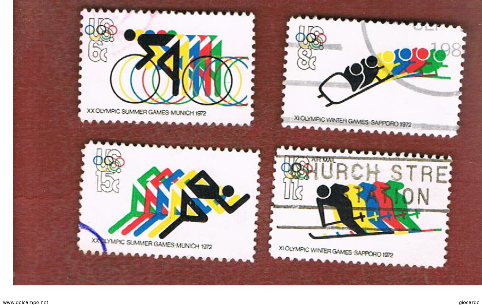 STATI UNITI (U.S.A.) - SG 1464.1467   - 1972 OLYMPIC GAMES   : COMPLET SET OF 4  - USED - Used Stamps