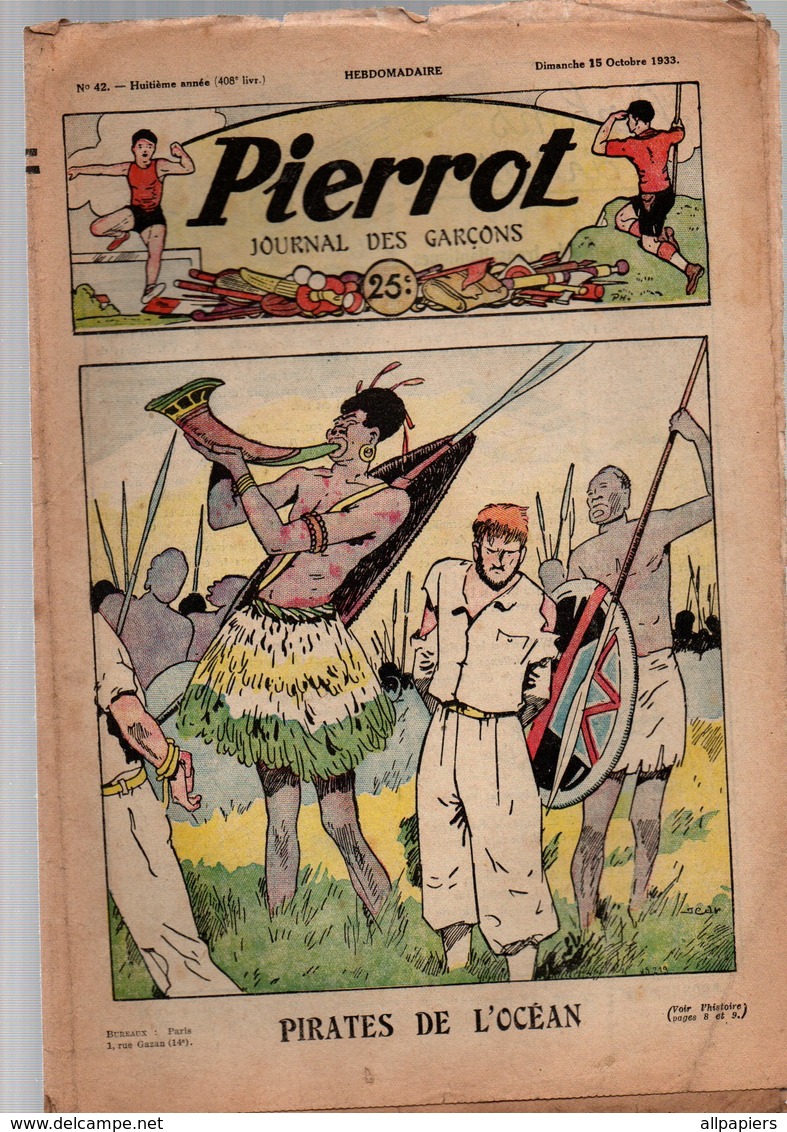 Pierrot N°42 Pirates De L'océan - Parlons D'aviation Les Raids Transatlantiques - Le Fils Du Pilote De 1933 - Pierrot