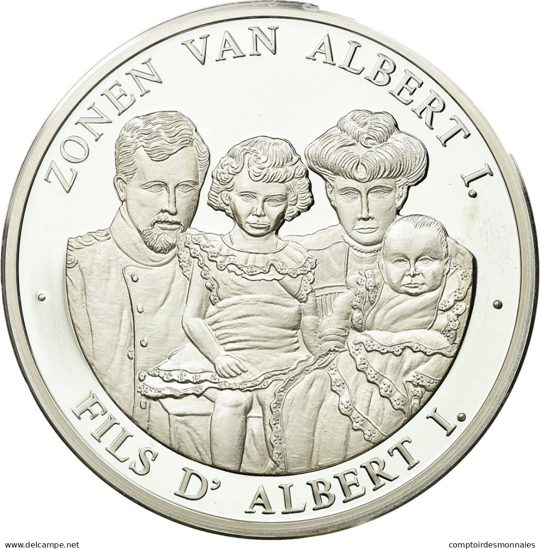 Belgique, Médaille, Le Fils D'Albert Ier, 1999, FDC, Argent - Autres & Non Classés