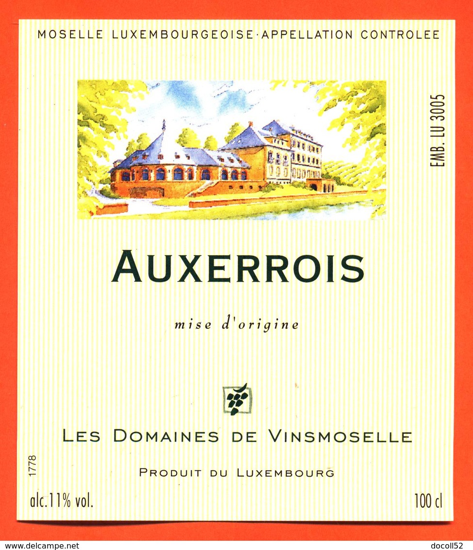 étiquette Vin Auxerrois Moselle Luxembourgeoise Vinsmoselle - 75 Cl - White Wines