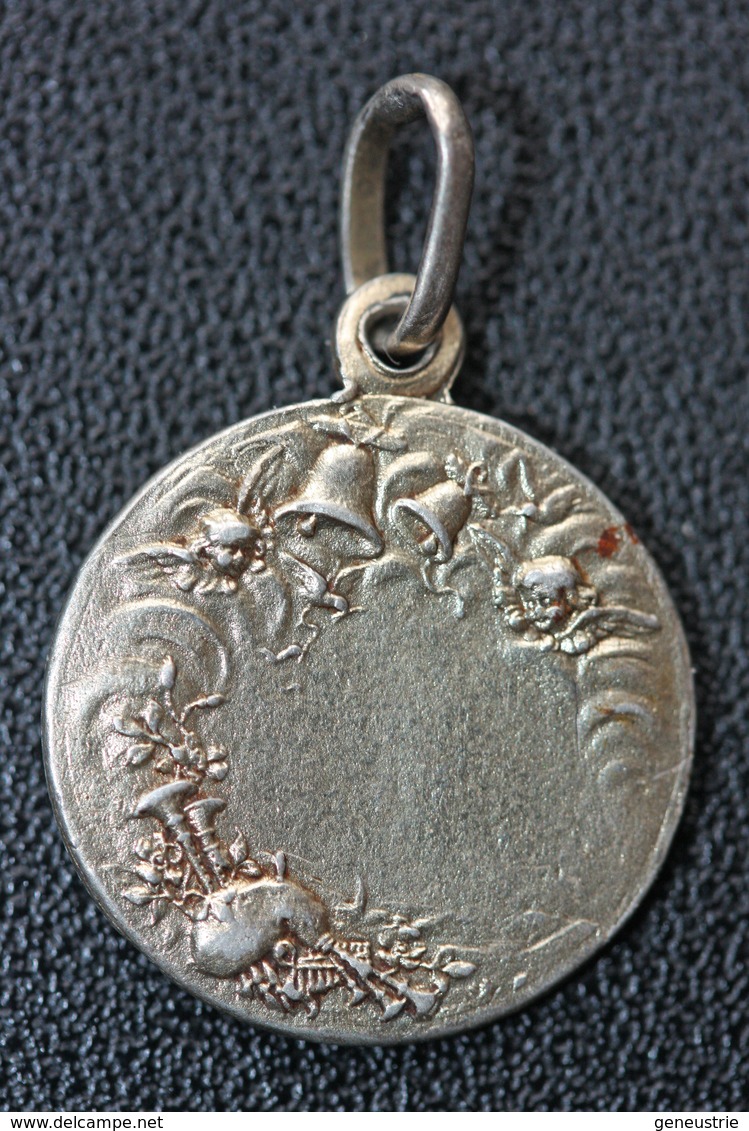 Pendentif Médaille Religieuse Fin XIXe Vermeil Argent 800 "Ange Gardien" Religious Medal - Religion & Esotérisme