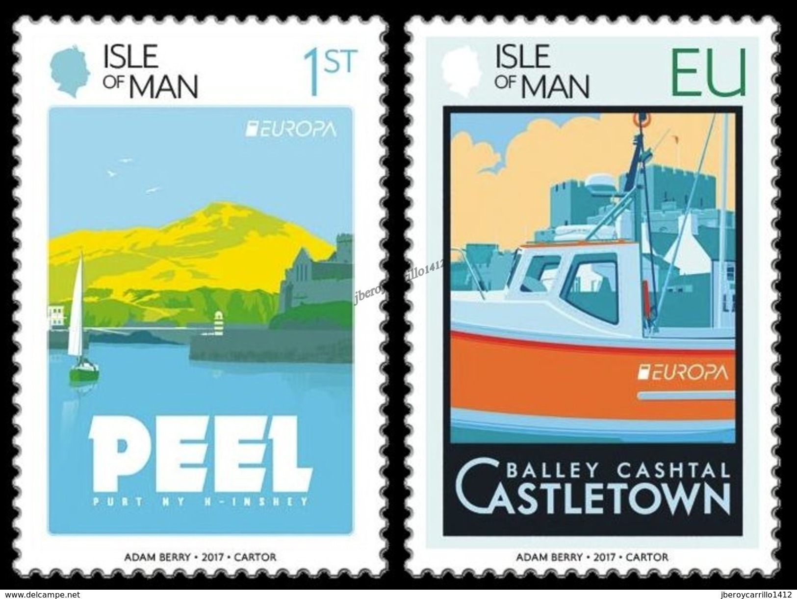 MAN, ISLA De/ ISLE Of MAN -  EUROPA-CEPT 2017 - "CASTILLOS- CASTLES - CHATEAUX".- SERIE De 2 V. TIPO B - 2017