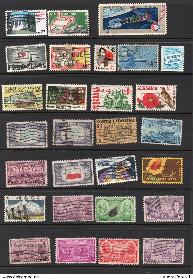 Commemorative stamp collection from United States ( Etats Unis ) et Grande Bretagne UK