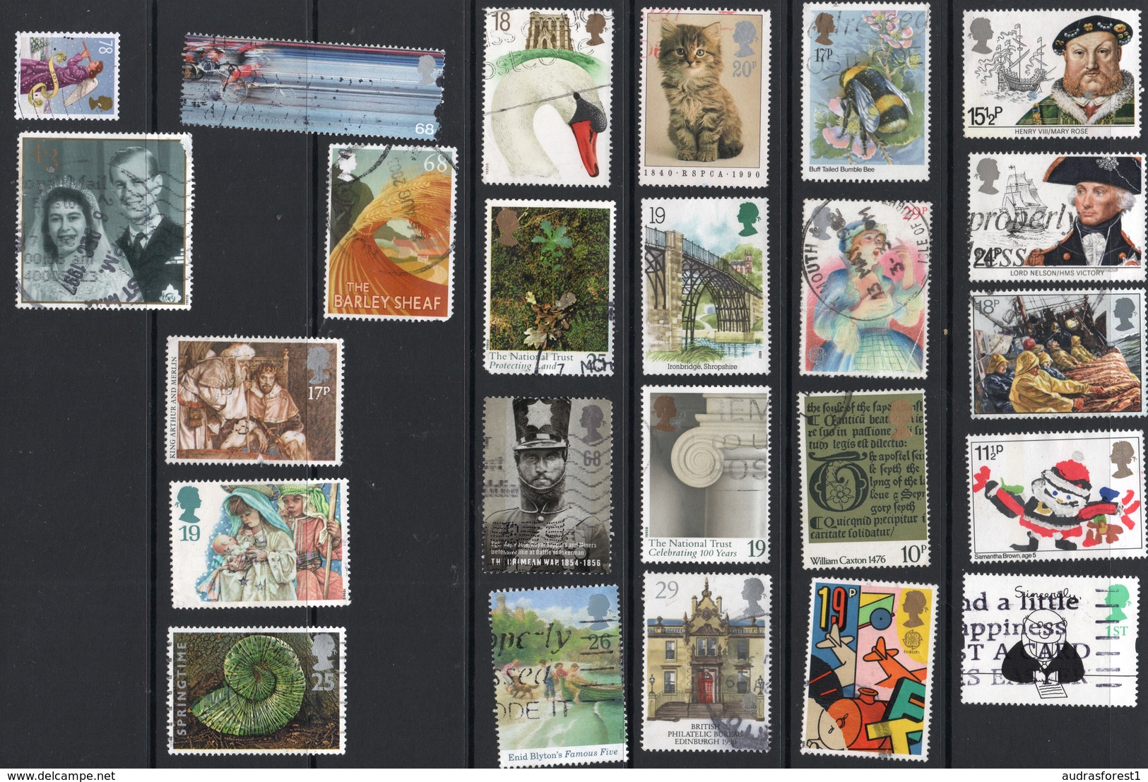 Commemorative stamp collection from United States ( Etats Unis ) et Grande Bretagne UK