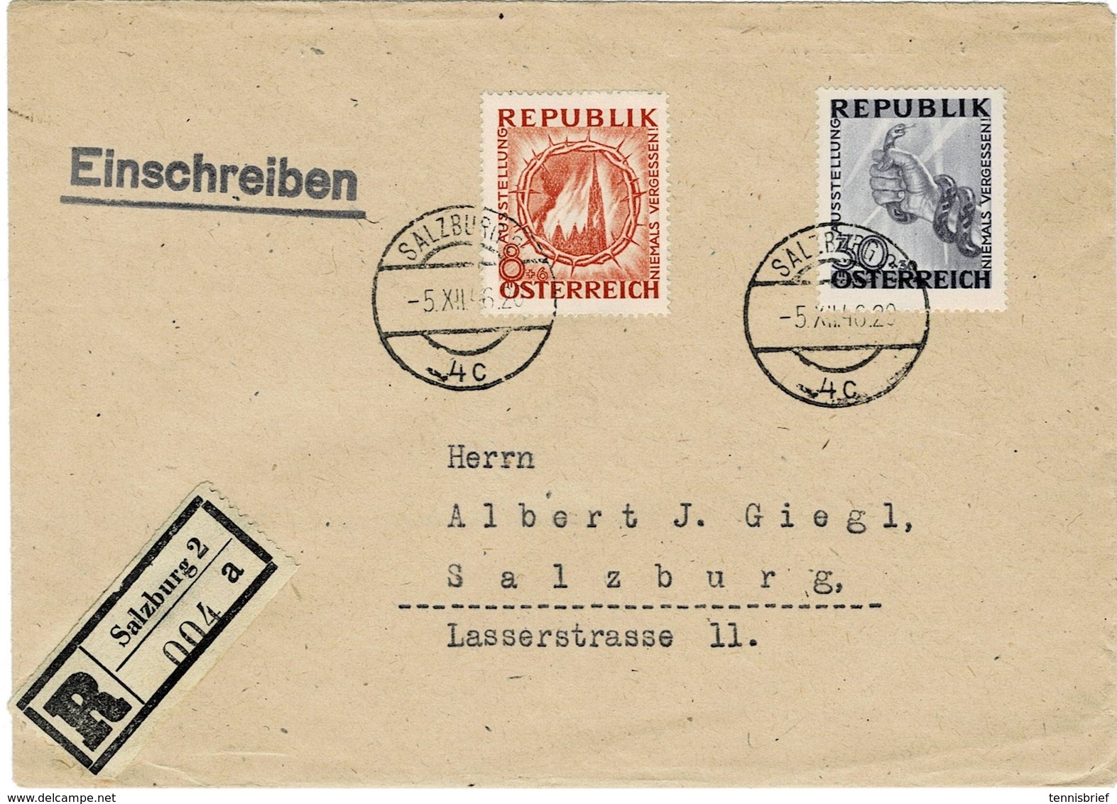 1946, Antifa-Ausstellung, Portogerechter Reko !sehr Selten !! , #9204 - Briefe U. Dokumente