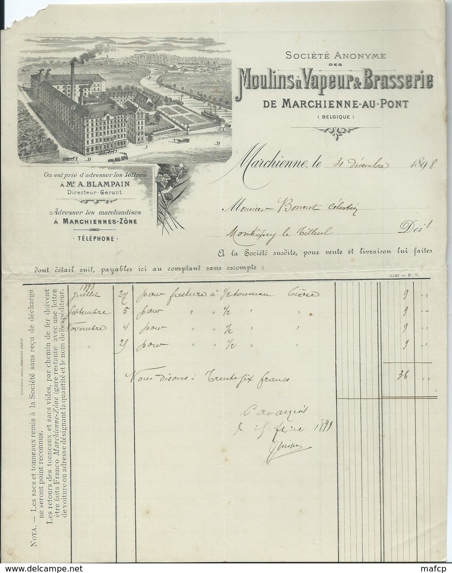 MOULINS A VAPEUR ET BRASSERIE DE MARCHIENNE AU PONT - 1800 – 1899