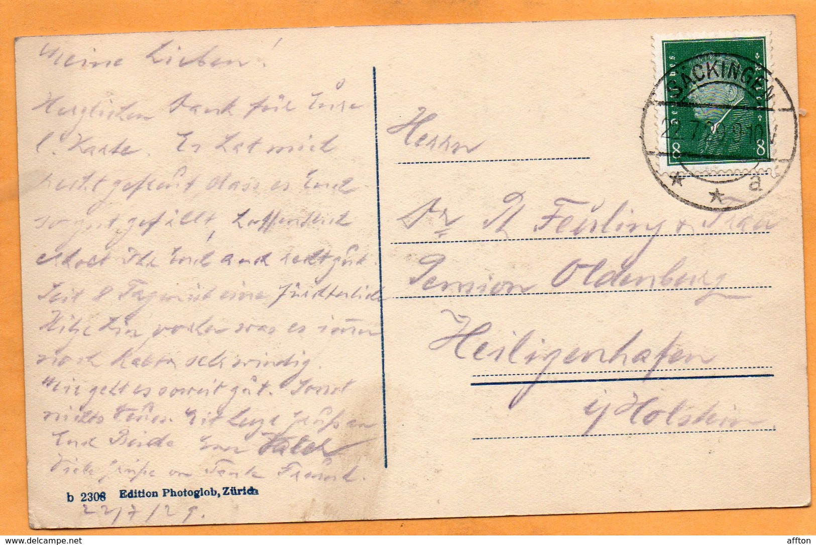 Sackingen Am Rhein Germany 1920 Postcard - Bad Saeckingen