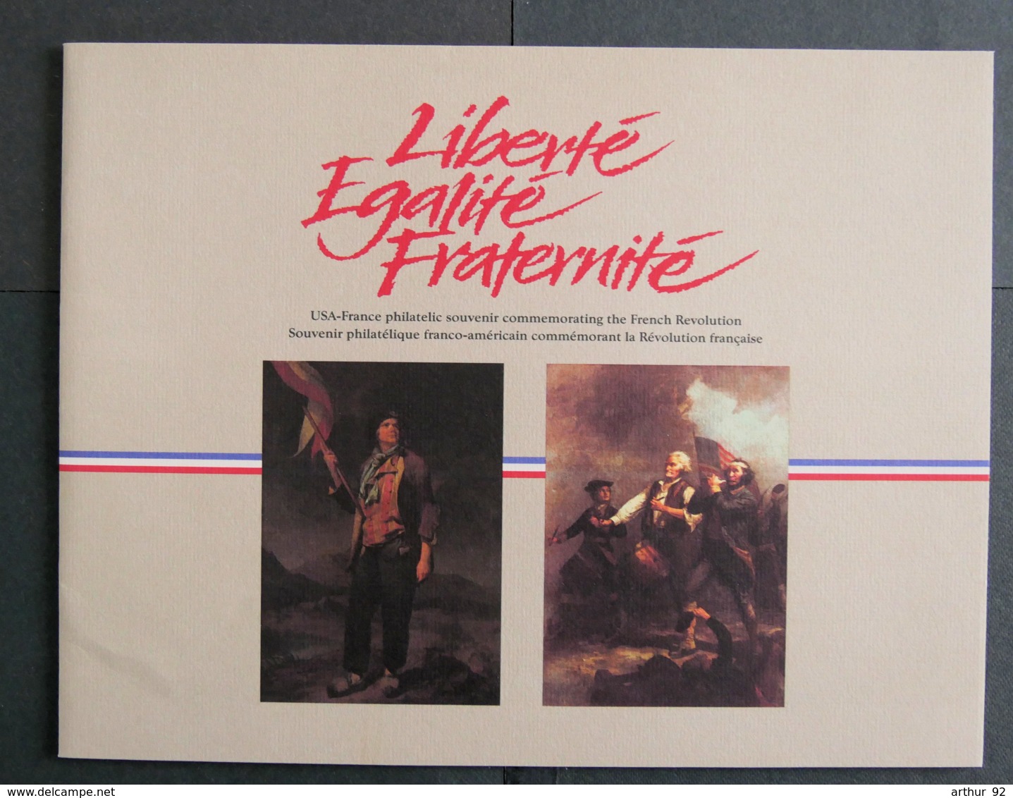 FRANCE - 1989 - PLAQUETTE EMISE PAR LES POSTES FRANCAISE ET AMERICAINES OBLITERATIONS DES 2 PAYS - Postdokumente
