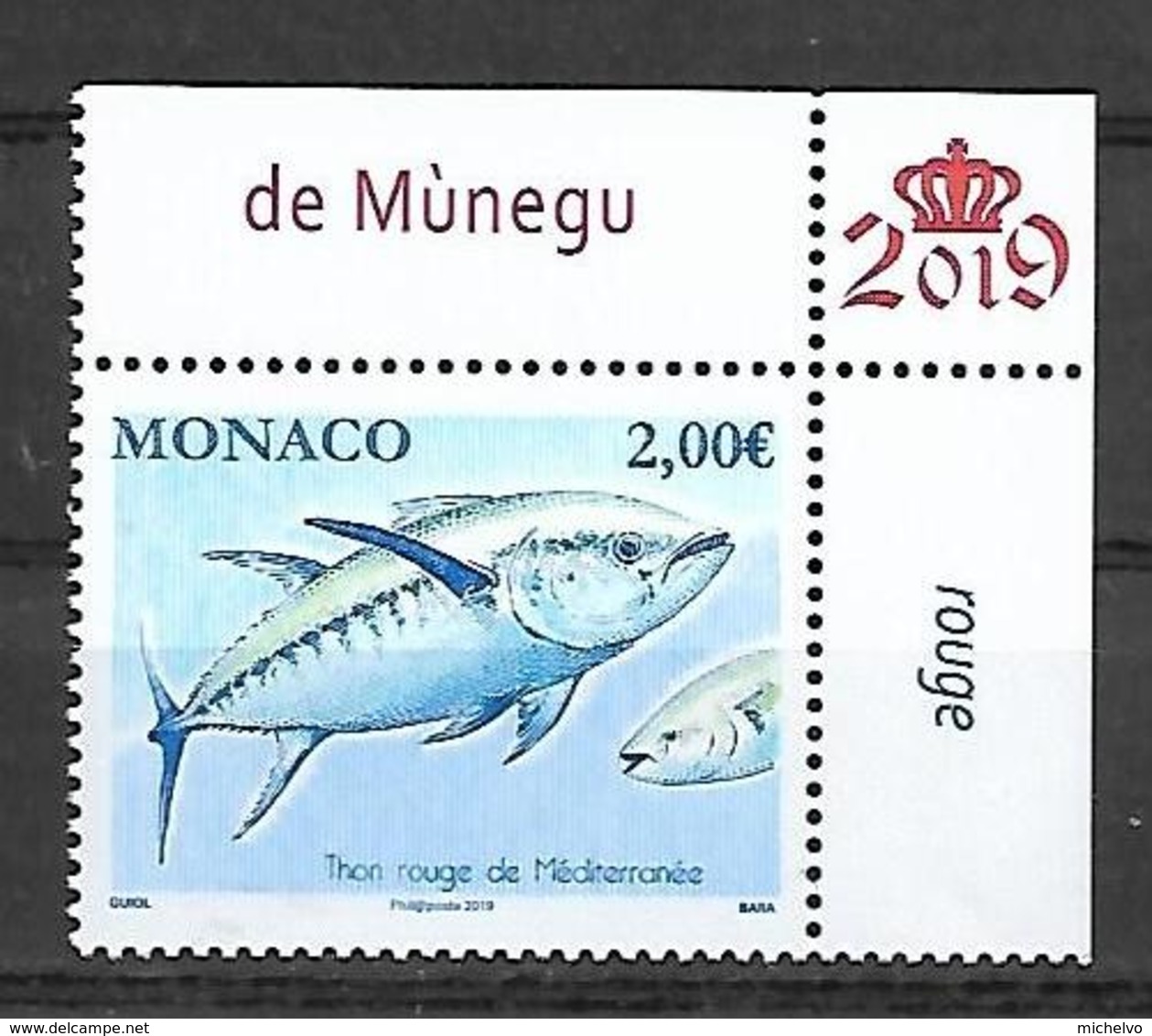 Monaco 2019 -  Yv N° 3182 ** - Thon Rouge De Méditerranée - Unused Stamps