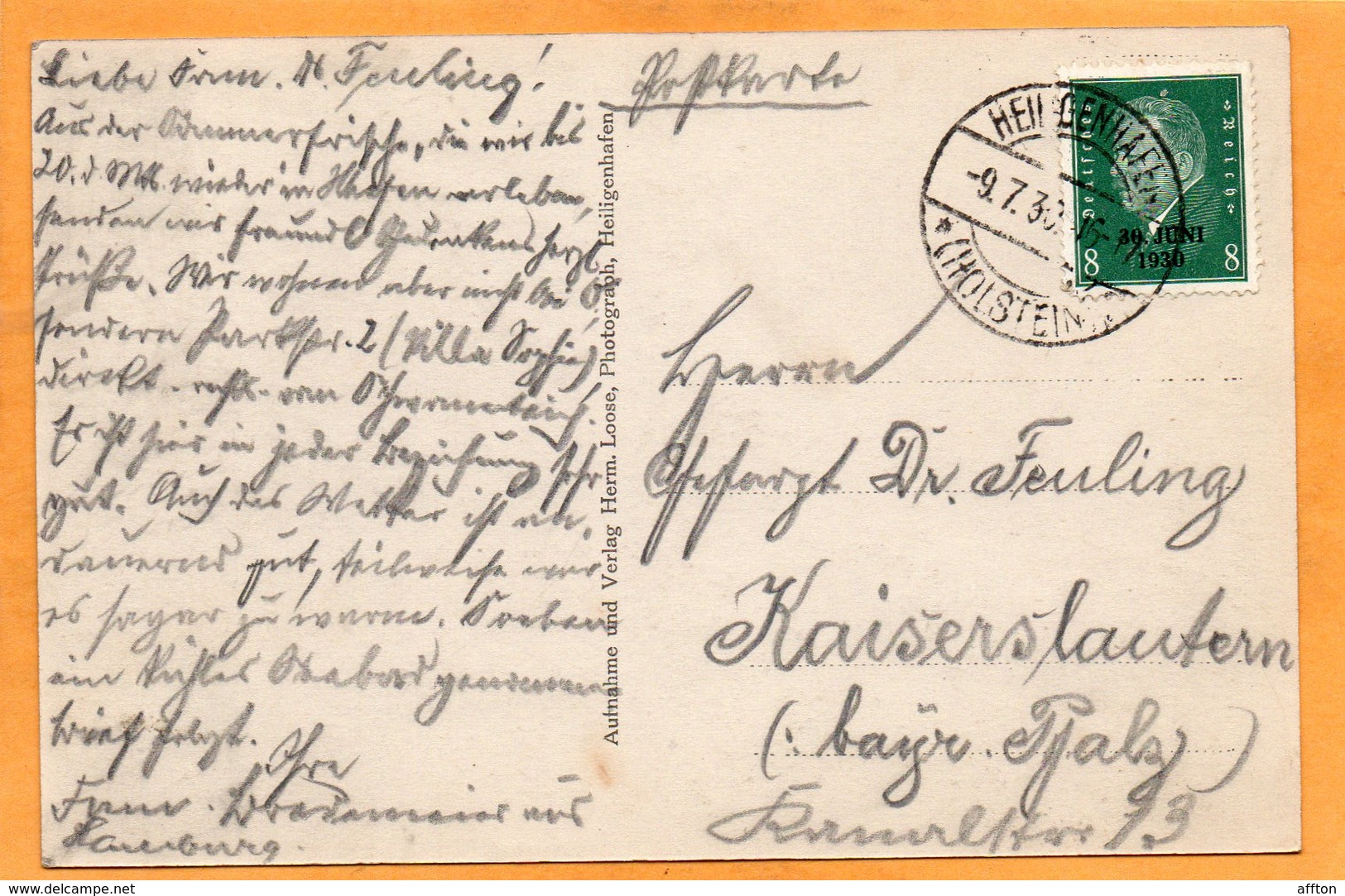 Heiligenhafen 1931 Postcard - Heiligenhafen