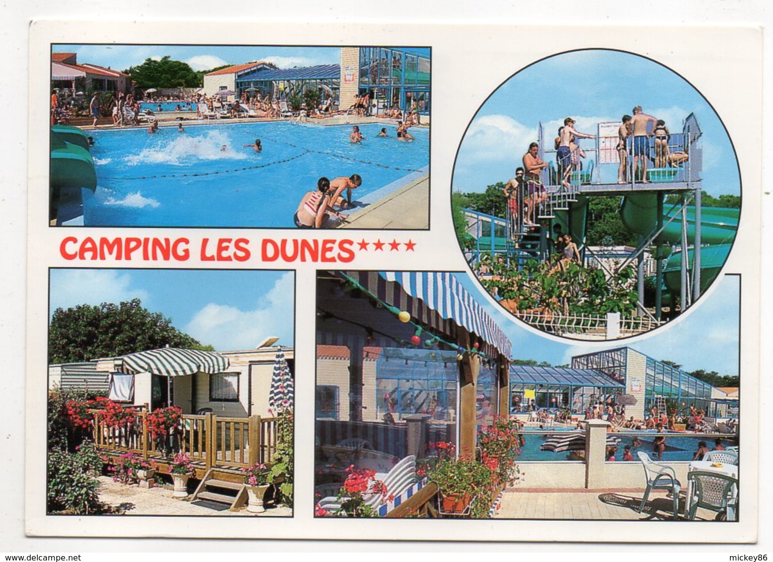 BRETIGNOLLES SUR MER--2000--Camping "LES DUNES"--Multivues--timbre Killy (ski)--cachet....à Saisir - Bretignolles Sur Mer