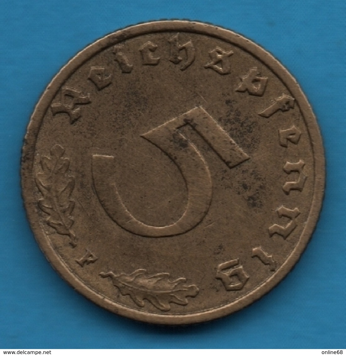 DEUTSCHES REICH 5 REICHSPFENNIG 1937 F KM# 91 (svastika) - 5 Reichspfennig