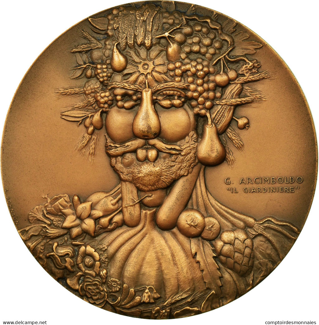Italie, Médaille, Peinture, Giuseppe Arcimboldo, 1936, Johnson, SPL, Bronze - Autres & Non Classés