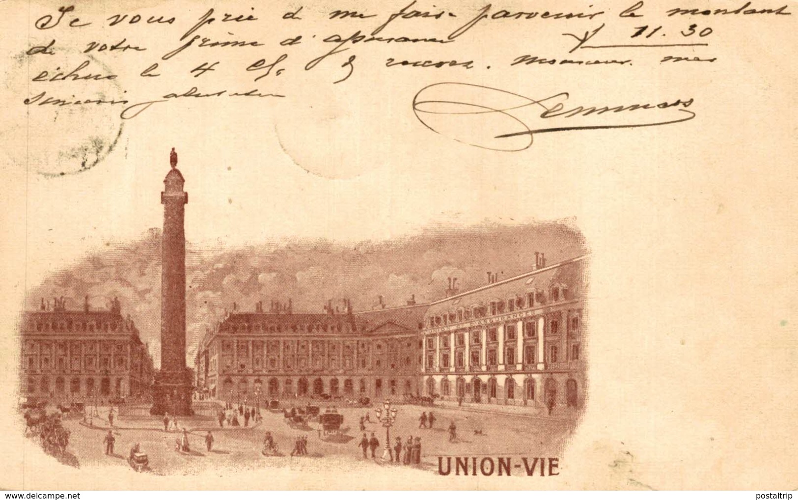 Paris Place Vendome Union Vie Assurances PUBLI PUBLICIDAD - Publicidad