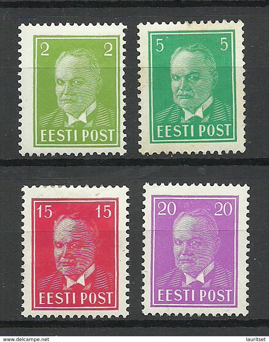 Estonia Estonie 1936/37 President Päts Michel 114 - 115 & 118 & 125 * - Estonie