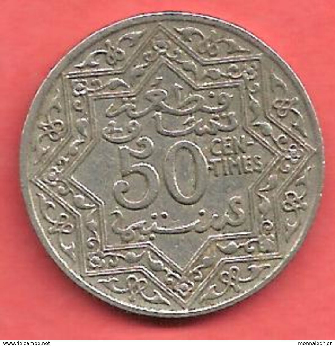 50 Centimes , MAROC , EMPIRE CHERIFIEN  , Nickel , 1921 , N° KM # 35.1 - Autres & Non Classés