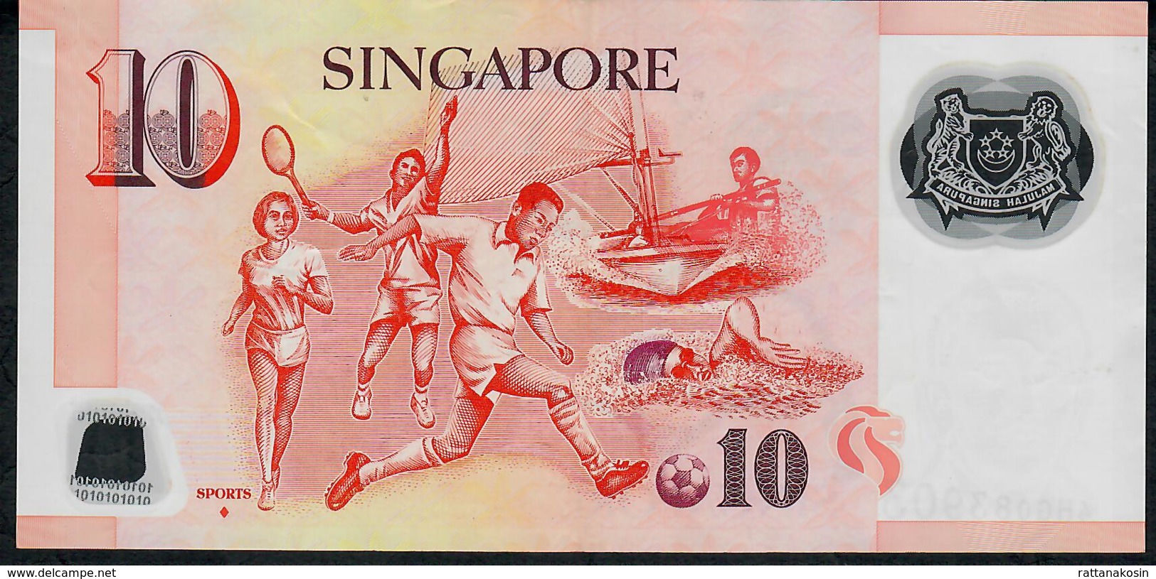 SINGAPORE  P48f 10 DOLLARS  2012 #4BC  1 Diamond  VF NO P.h. - Singapore