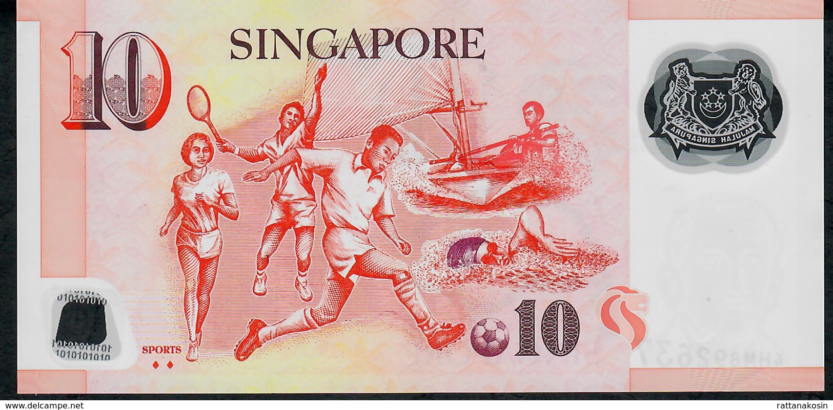 SINGAPORE  P48g  10 DOLLARS  2013 #4HM 2 Diamonds AU-UNC. - Singapour