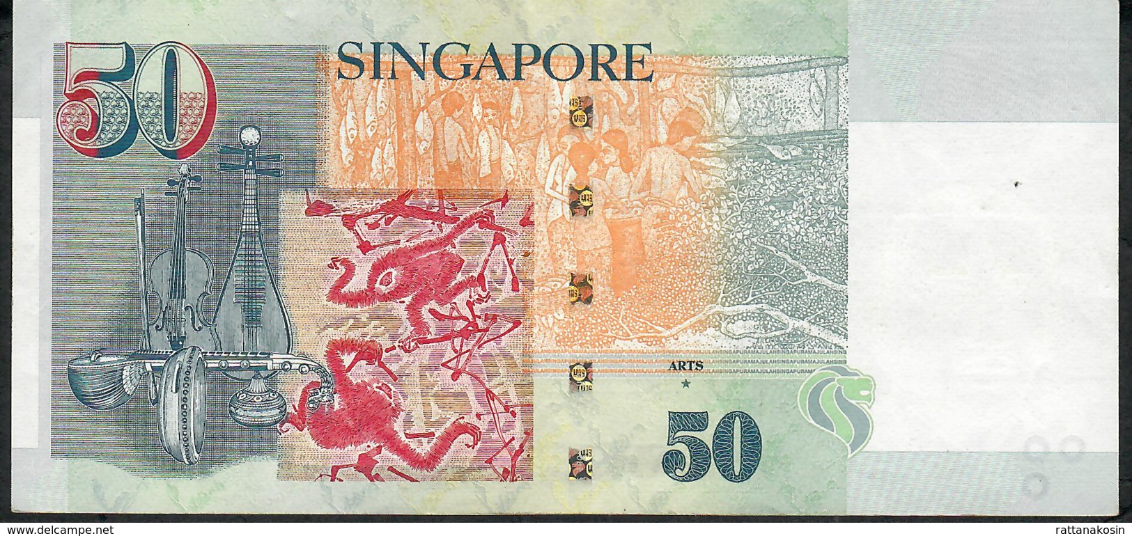 SINGAPORE  P49h  50 DOLLARS  2015   #5DF   1 Star   XF  NO P.h. - Singapur