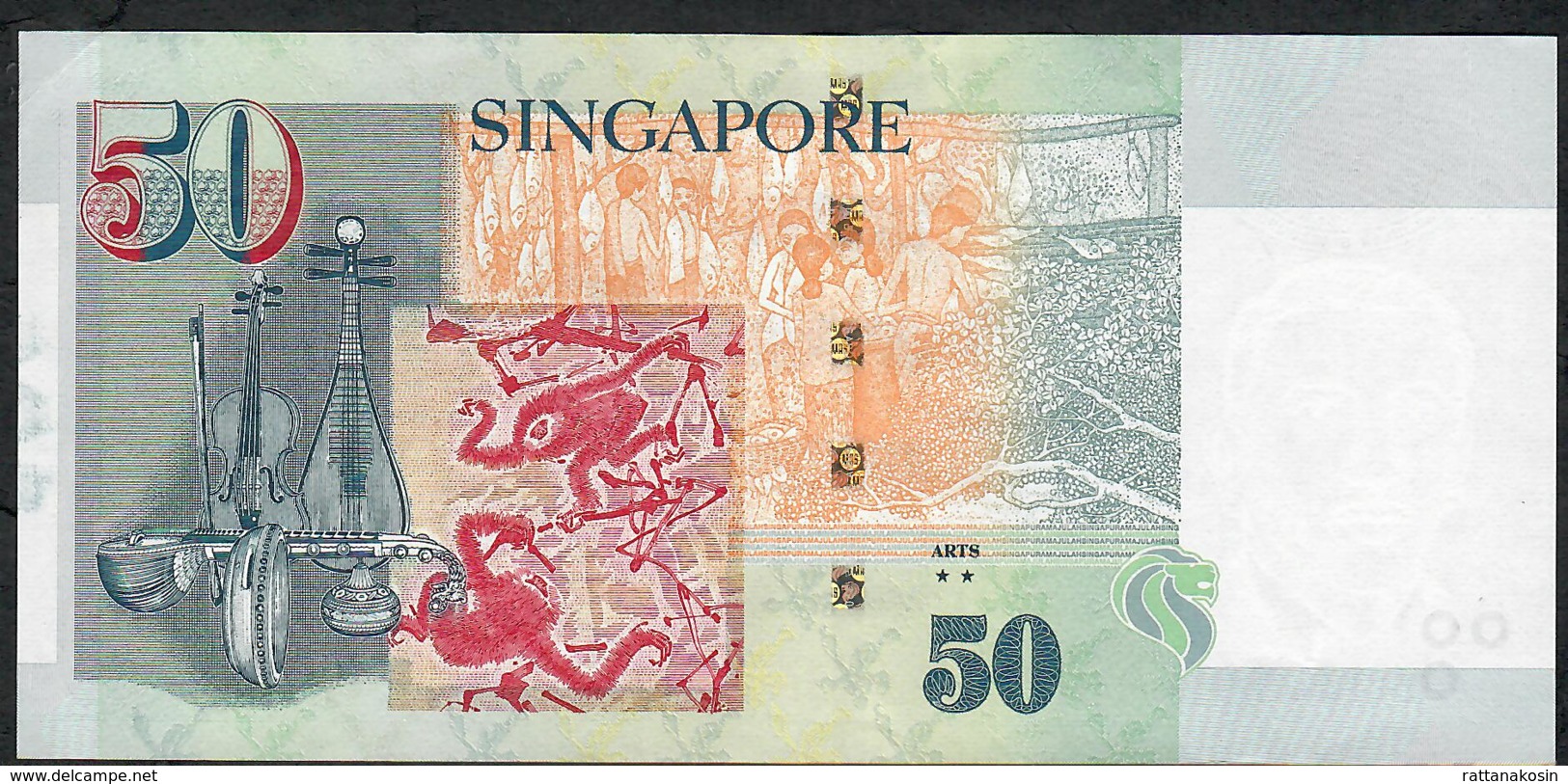 SINGAPORE  P49i  50 DOLLARS  2017   #5JA   2 Stars   XF  NO P.h. - Singapour