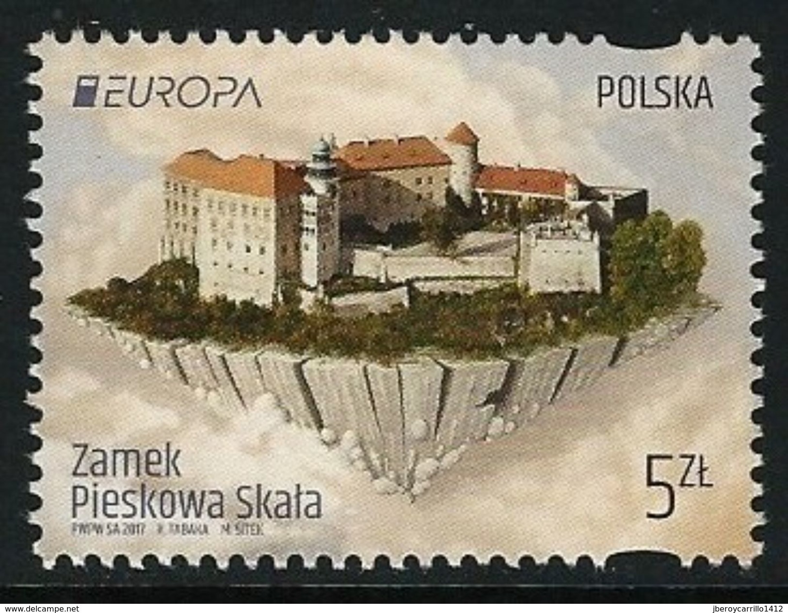 POLONIA/ POLAND/ POLSKA/ POLOGNE -EUROPA-CEPT 2017-"CASTILLOS - CASTLES - SCHLÖSSER"- SERIE De 1 V. - N - 2017