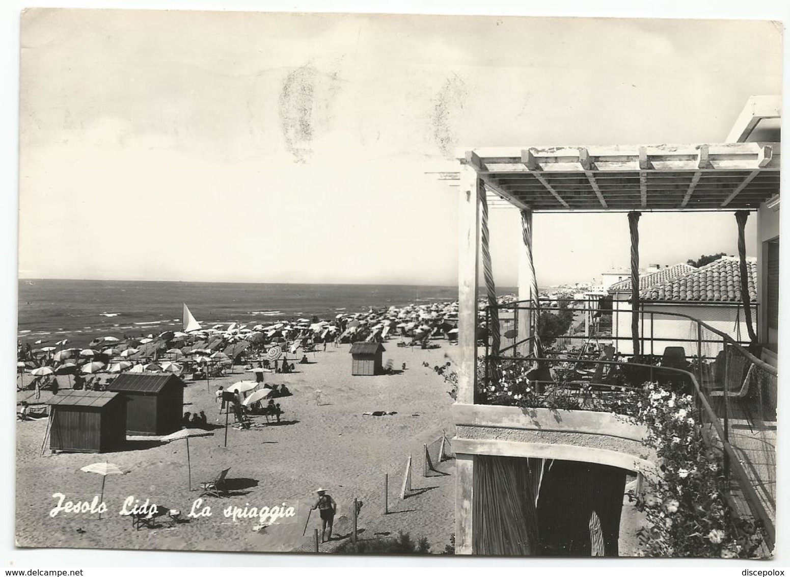 W1913 Jesolo Lido (Venezia) - Panorama Della Spiaggia - Beach Plage Playa Strand / Viaggiata 1958 - Altri & Non Classificati