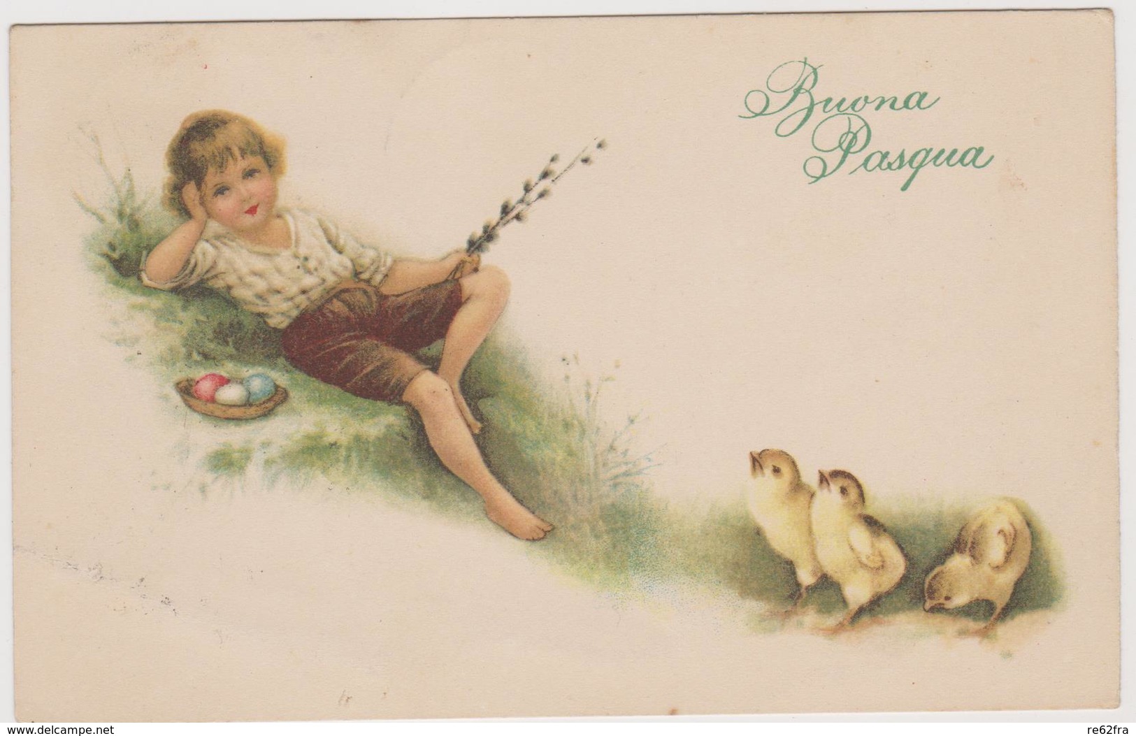 3 Cartoline Illustrate Di Buona Pasqua - F.p.- Anni '1910-1920 - Pasqua