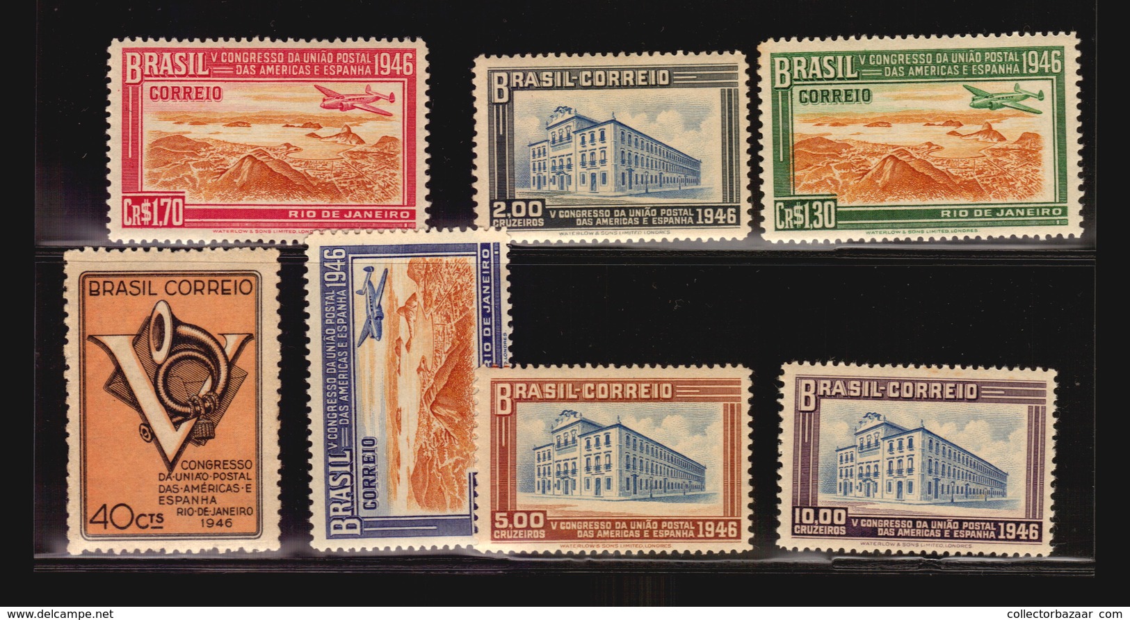 1946 Brazil UPAE UPAEP Plane Congress Mnh Stamp ** Michel #686-692 €20 (A_4269) - Ongebruikt