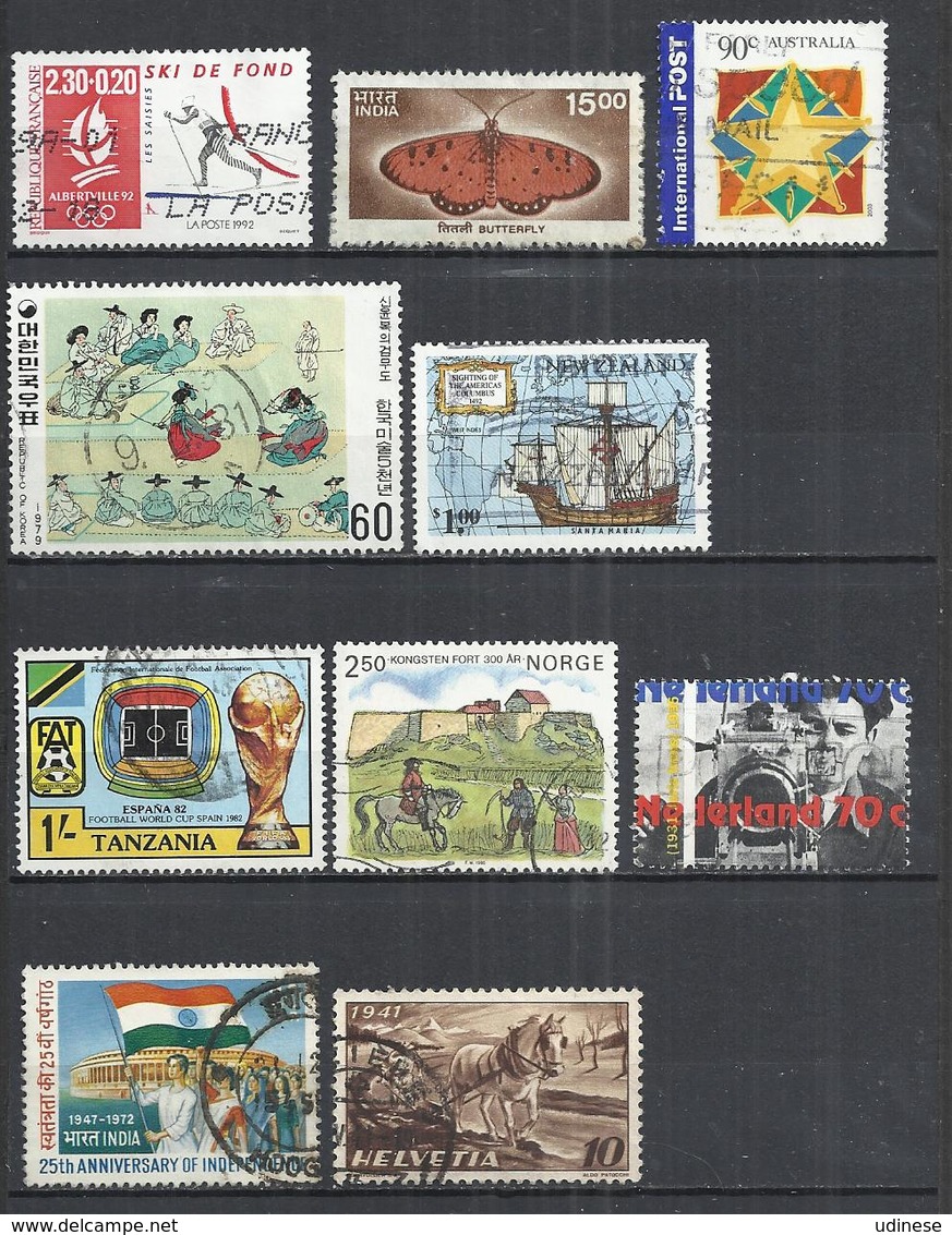 TEN AT A TIME - WORLDWIDE - LOT OF 10 DIFFERENT 10  - POSTALLY USED OBLITERE GESTEMPELT USADO - Vrac (max 999 Timbres)