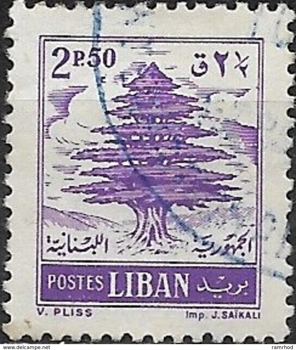 LEBANON 1955 Cedar Of Lebanon - 2p.50 - Violet FU - Liban