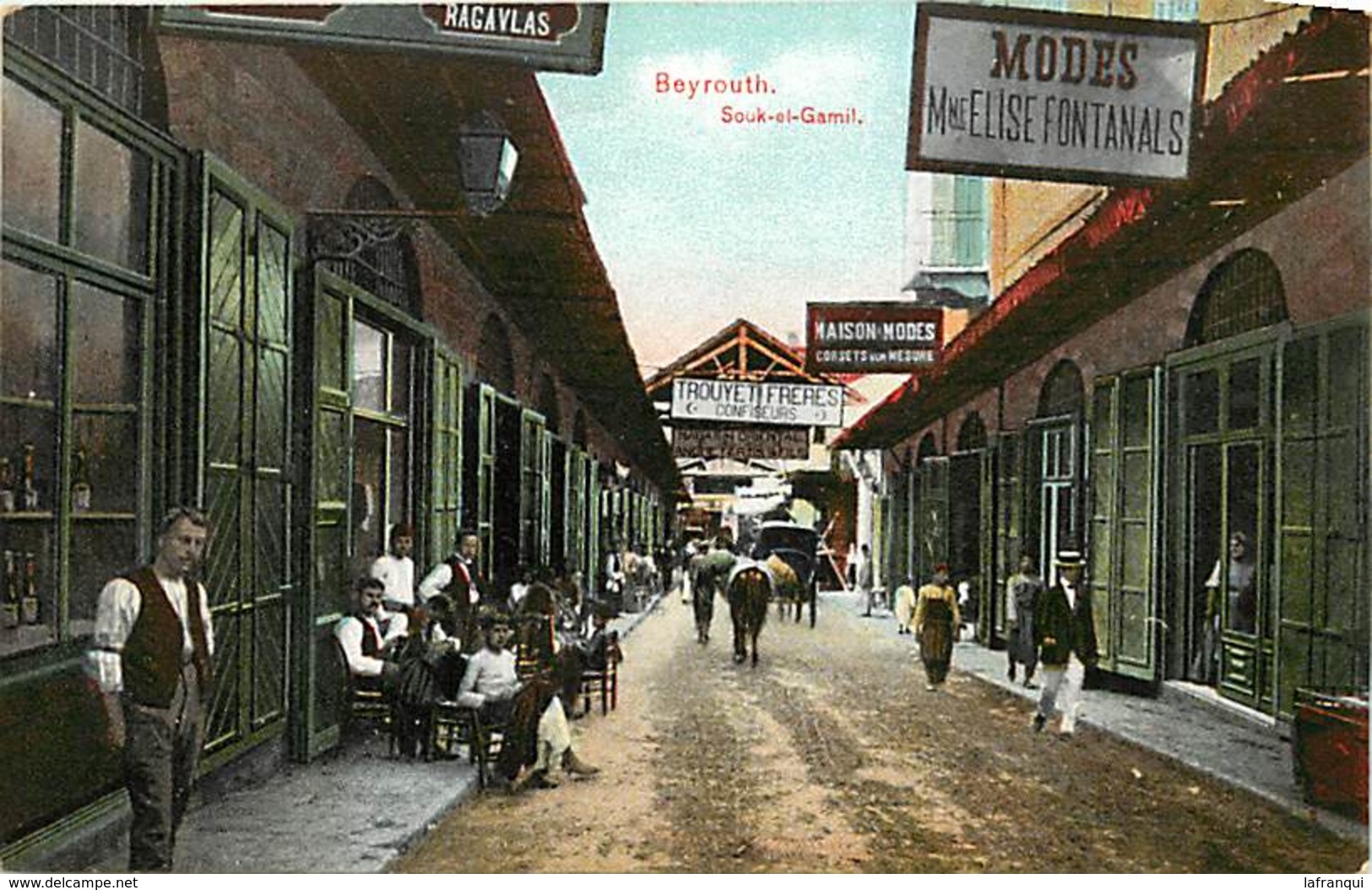 Pays Div-ref R692- Liban - Lebanon - Beyrouth - Souk El Gamil -magasin Modes -mme Elise Fontanals - - Liban