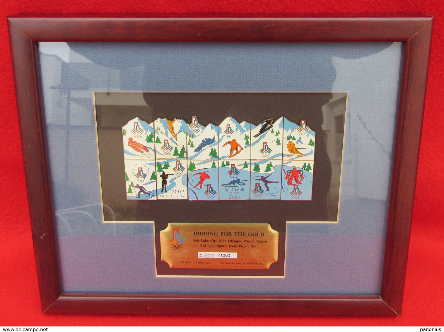 OLYMPIC WINTER GAMES SALT LAKE CITY 2002 UNITED STATES PUZZLE SET FRAMED PINS BADGES!!! - Apparel, Souvenirs & Other