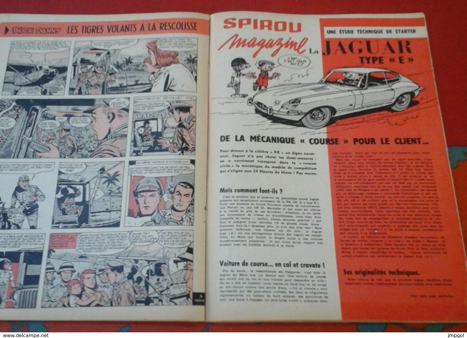 Spirou N° 1208 Juin 1961 Rubrique Starter La Jaguar Type E Mécanique Course Pour Le Client - Spirou Magazine