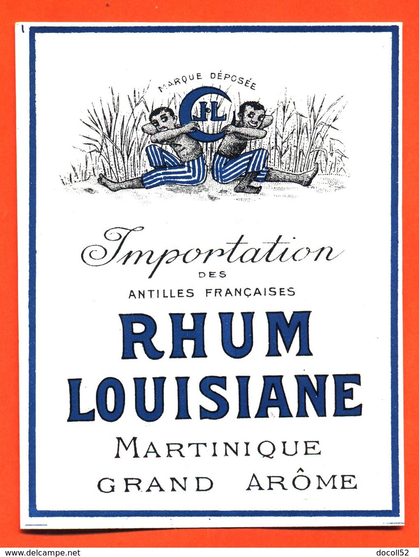 étiquette Ancienne De Rhum Louisiane Martinique Grand Arome Importé Des Antilles - Rhum