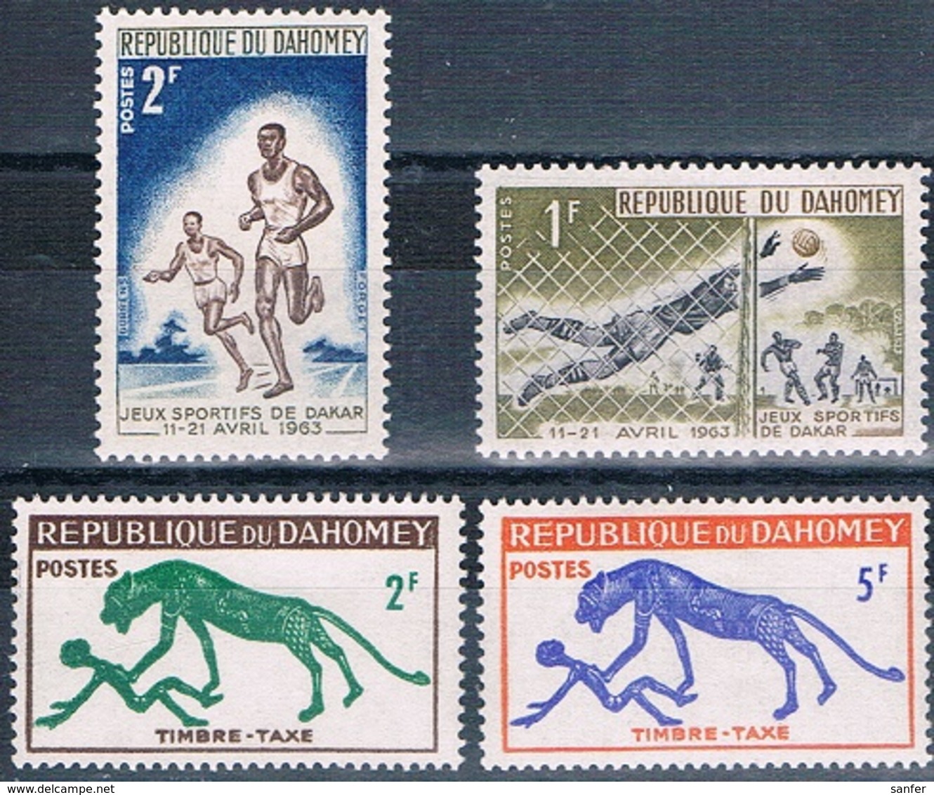 Benin - Dahomey 1963  -  Yvert 193 + 194 + Taxas 33 + 34  HMN ( ** ) - Benin – Dahomey (1960-...)