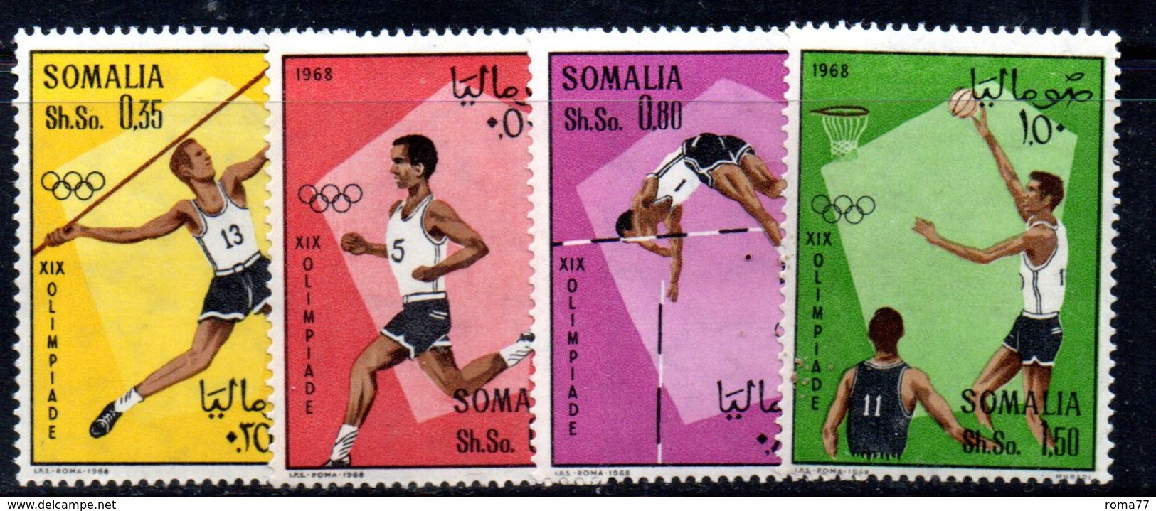 XP3310 - SOMALIA 1968 , Yvert N. 96/99  ***  Messico - Somalia (1960-...)