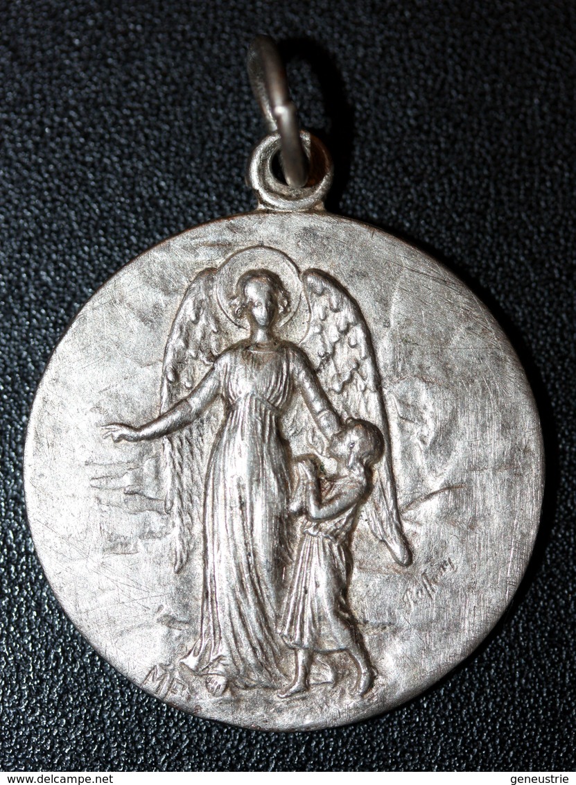 Beau Médaillon Pendentif Médaille Religieuse Années 20 "Ange Gardien" Religious Medal - Religion & Esotérisme