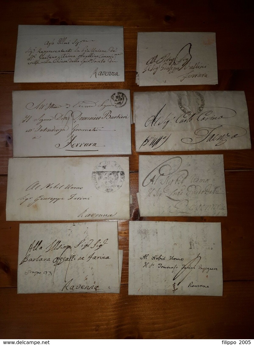 1793/ 1860 Lotto Di 16 Lettere Per RAVENNA FERRARA FORLI' FAENZA - 1. ...-1850 Prefilatelia