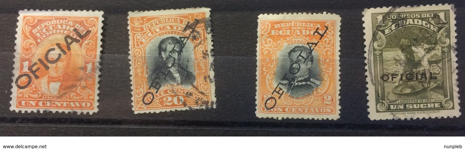 Ecuador Revenue Oficial Overprints Including 1899 Issue - Ecuador