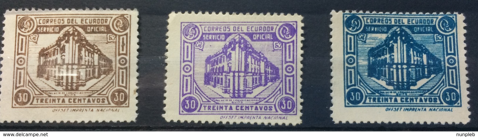 Ecuador 1947 Tobacco Tax Stamps Unused Set - Ecuador