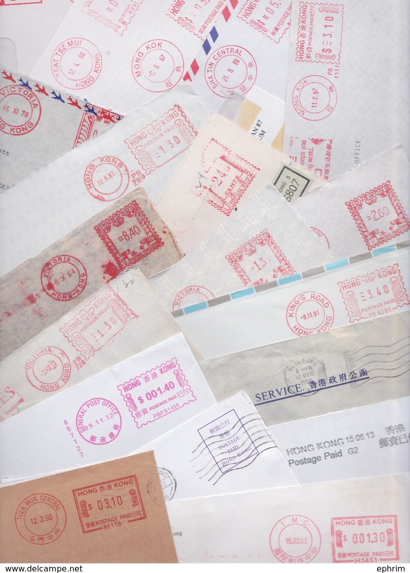 HONG KONG - Lot De 251 Enveloppes Oblitérées Affranchissement Machine Stampless Air Mail Covers Postage Paid Cover PP - Collections, Lots & Séries